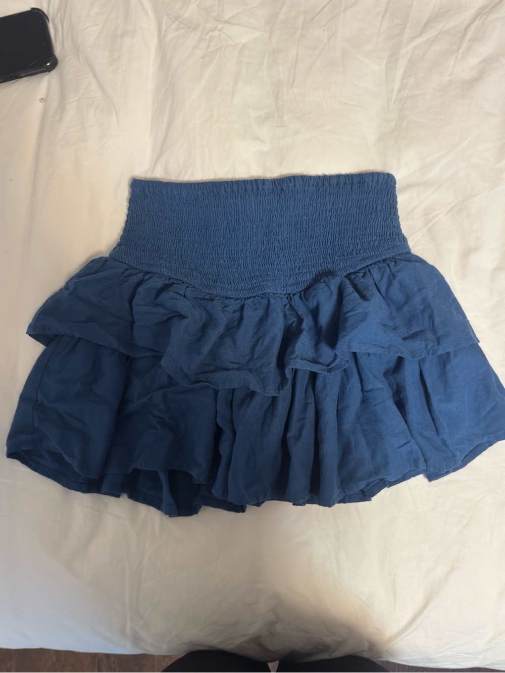 Women’s Blue Ruffled Mini Skirt